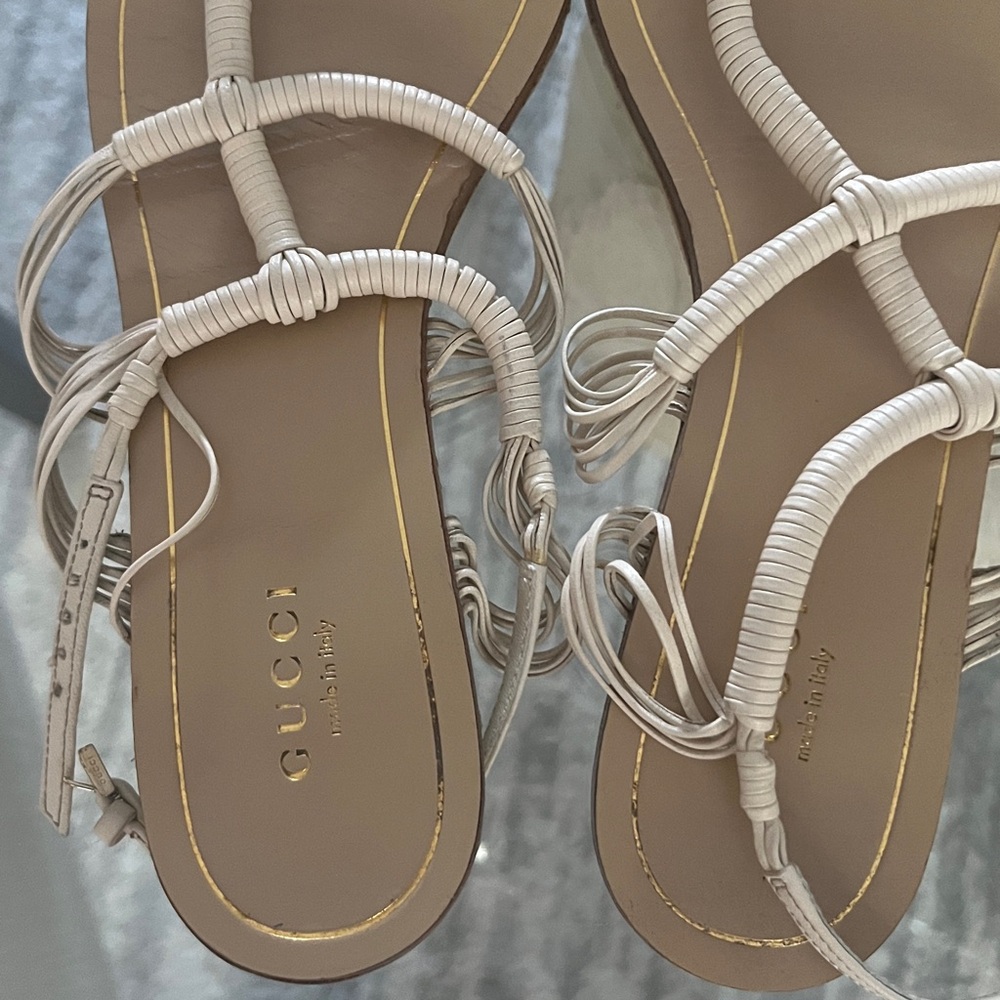 Gucci Cream Strappy Sandals 36 - Picture 5 of 5